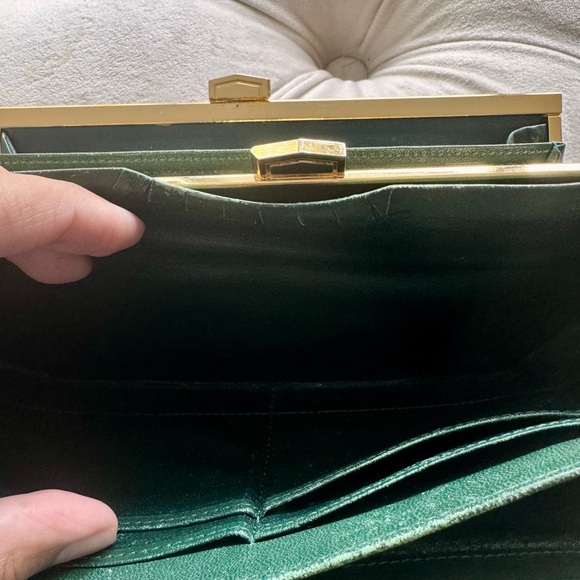 YSL Green Crocodile Embossed Wallet - Picture 5 of 9